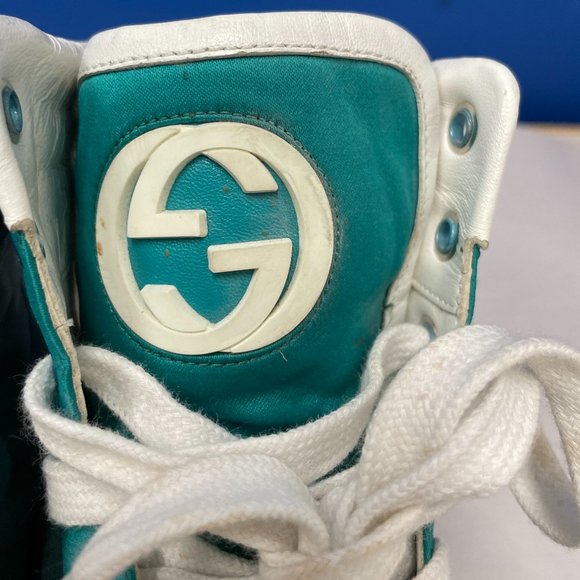 Gucci Multicolor Satin High Top Trainers - Size 8.5 - Picture 4 of 12